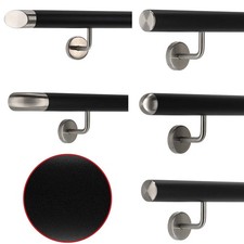 Aluminium Handlauf Schwarz Edelstahlhalter Geländer Wandhandlauf Treppe Griff