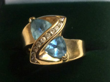 14kt gelbgold blautopas - gelbgold, &