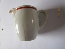 Milchkännchen Milchkanne 4,5 h Alt Schönwald Rotrand Gretsch 131 defekt ca 1925