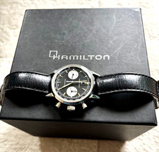 Hamilton Intra-Matic mechanical chronograph with manual winding black dial-OVP