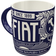 Fiat Logo Blue Kaffeetasse Becher Souvenir Tasse 330 ml.