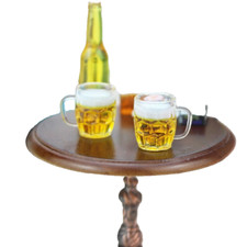 Puppenhaus 1:12 Bierhumpen mit Bier gefüllt - 2 Stück