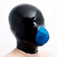 Schwarz latex haube kleiner - schwarz,