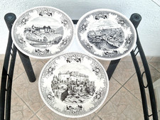 3 Alte Villeroy&Boch Porzellan Wandteller Luxemburg Wiltz vers1857,J.B.Fresez