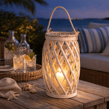 Windlicht Laterne Rattan