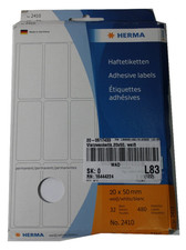 Herma Haftetiketten - 2410 | 20 x 50 mm | 4008705024105 | 480 Etiketten weiß