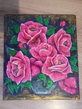 Blumen auf Leinwand mit