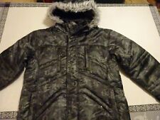 South Pole Herren Winter Jacke Kapuze Grau Schwarz Muster Dick Warm Gr. L NEU!