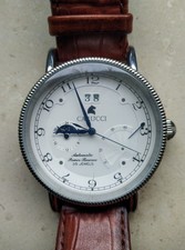 Retro Uhr Herren Carucci Automatic Datum Glasboden 35 Steine Mondphase