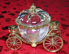 Aschenputtel / Cinderella Kutsche vergoldet Kristallglas / Franklin 1989