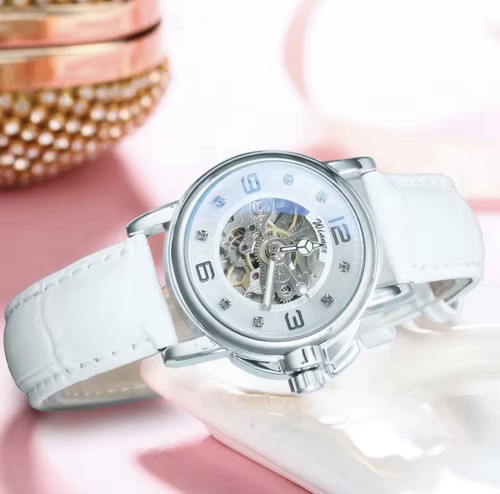 Damen skelett uhr weißes - skelett,