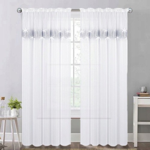 Voile weiß fenstergardine - voile,