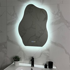 60x80cm großer Badspiegel mit Beleuchtung Dimmfunktion 3Lichtfarben Antibeschlag