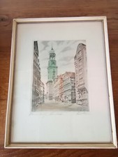 50er signierte Radierung Bild