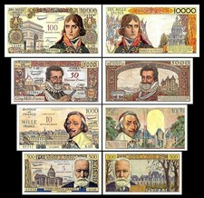 5, 10, 50 ,100 Francs -