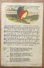 Liedpostkarte von Anton  Günther, Erzgebirge, „Deitsch on frei wollen mr sei!“
