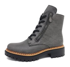 Rieker  Damenschuhe Stiefeletten Schnürer Stiefel Grau Freizeit