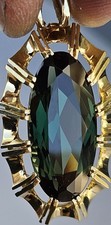 Grüner 585 Gold Turmalin Anhänger