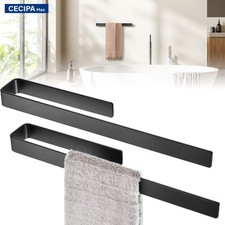 1/2Pcs Handtuchhalter Ohne Bohren Handtuchstange für Bad und Küche Schwarz 40CM 