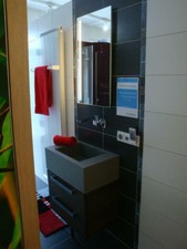 Artiqua Beton Waschtisch Waschbecken Gästewaschbecken mit Unterbau BA014