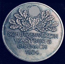 1934 Wartburg Eisenach Schützenverein Historischer Token Hindenburg
