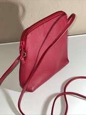 Leder-Tasche,rot,18x18x4cm