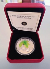 Canada 20 Dollar Silber (1 oz) von 2008 - „Crystal Raindrop“