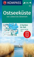 KOMPASS Wanderkarten-Set 724 Ostseeküste von Lübeck bis Dänemark (2 Karten) 1:50