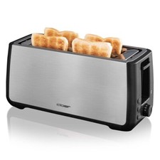 Langschlitztoaster Cloer 3579 für 4 XXL Toastscheiben Edelstahlgehäuse schwarz