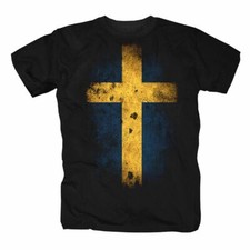 Schweden Retro Flag Skandinavien Wikinger Nordmänner EM WM SWE T-Shirt S-5XL