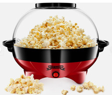 Popcornmaschine Rund 800W Antihaftbeschichtet Popcorn Maschine Abnehmbarer Deckel NEU