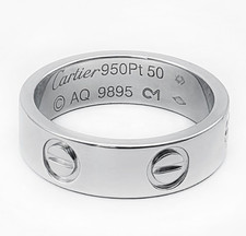 CARTIER LOVE MEDIUM RING Pt.950 PLATIN BAGUE PLATINUM ANELLO SORTIJA 50 NP:4350€