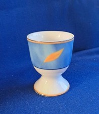 Eierbecher auf Fuß Ritzenhoff & Breker Flirt yellow Leaves Blatt gelb blau R&B