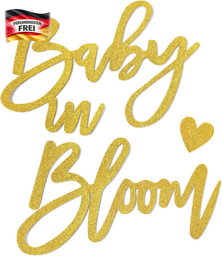 Baby bloom dekoschild gold - baby,