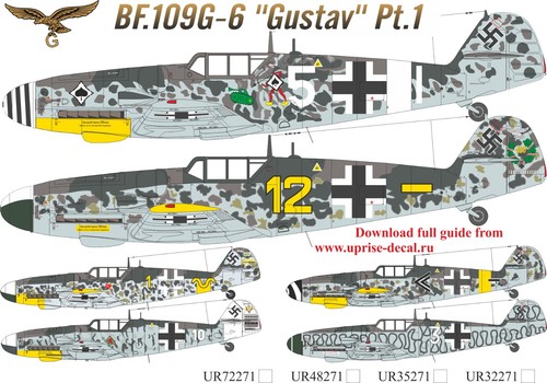 Decal messerschmitt - 1:32,