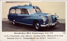 115/143 SAMMELBILD AUTO OLDTIMER FAHRZEUG KRANKENWAGEN MERCEDES BENZ 300 d