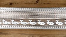 Scheibengardine, Weiß, Vögel, Enten, Breite 184cm, Höhe 28cm