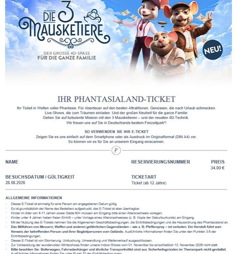 Phantasialand ticket - phantasialand,