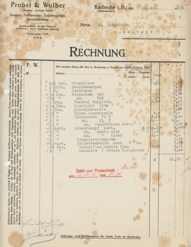 Rechnung karlsruhe probst - karlsruhe,