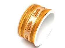 Präsent Geschenkband Weihnachten Gold Tanne Schleifenband - Basteln Deko Band