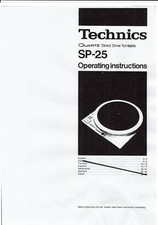 Technics  Bedienungsanleitung user manual owners manual  für SP- 25  Copy