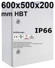 Schaltschrank 600x500x200 mm IP66 UL VDE Metall 1-türig mit Montageplatte