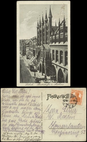 Ansichtskarte lübeck rathaus - ansichtskarte,