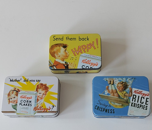 Kellogg werbe blechdosen - kellogg's, 3x