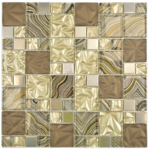 Glasmosaik mosaikfliesen stahl - glasmosaik,