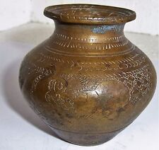 antike verzierte kleine Bauch Vase,Messing/Bronze,Replikat?, ca:H/Dm 7,5cm, 212g
