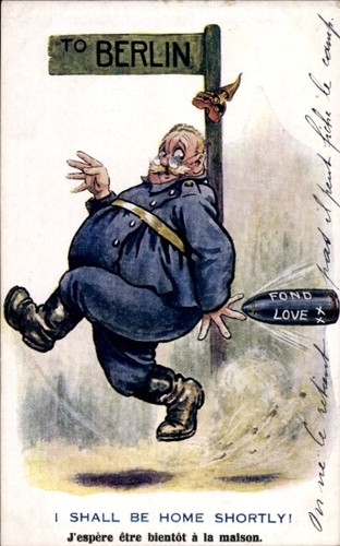Soldat flieht vor einer - ak,