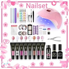 Nail Set Gelnägel Kit Gelnägel StarterSet,Nagellack Nagelset UV Nägel Farben Tub
