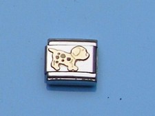 Original Nomination Gold Emaille Modul ++ HUND WELPE ++  guter Zustand