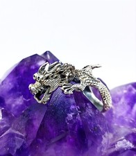 Drachen Ring beweglich  * Silber * gr. 60 Herren - Damen Design Schmuck